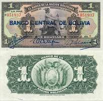 *1 Boliviano Bolívia 1929, P112 XF - Kliknutím na obrázok zatvorte -